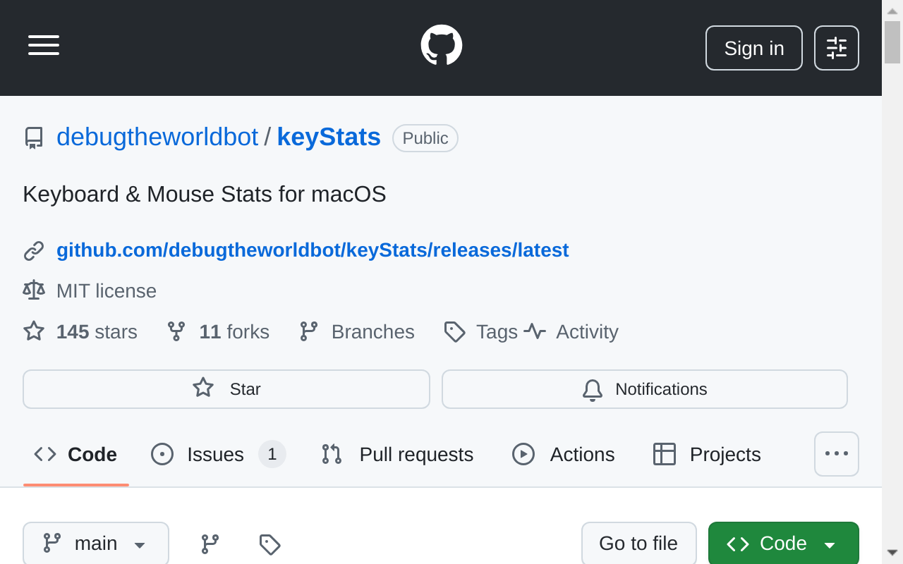 KeyStats:macOS 键鼠使用统计工具